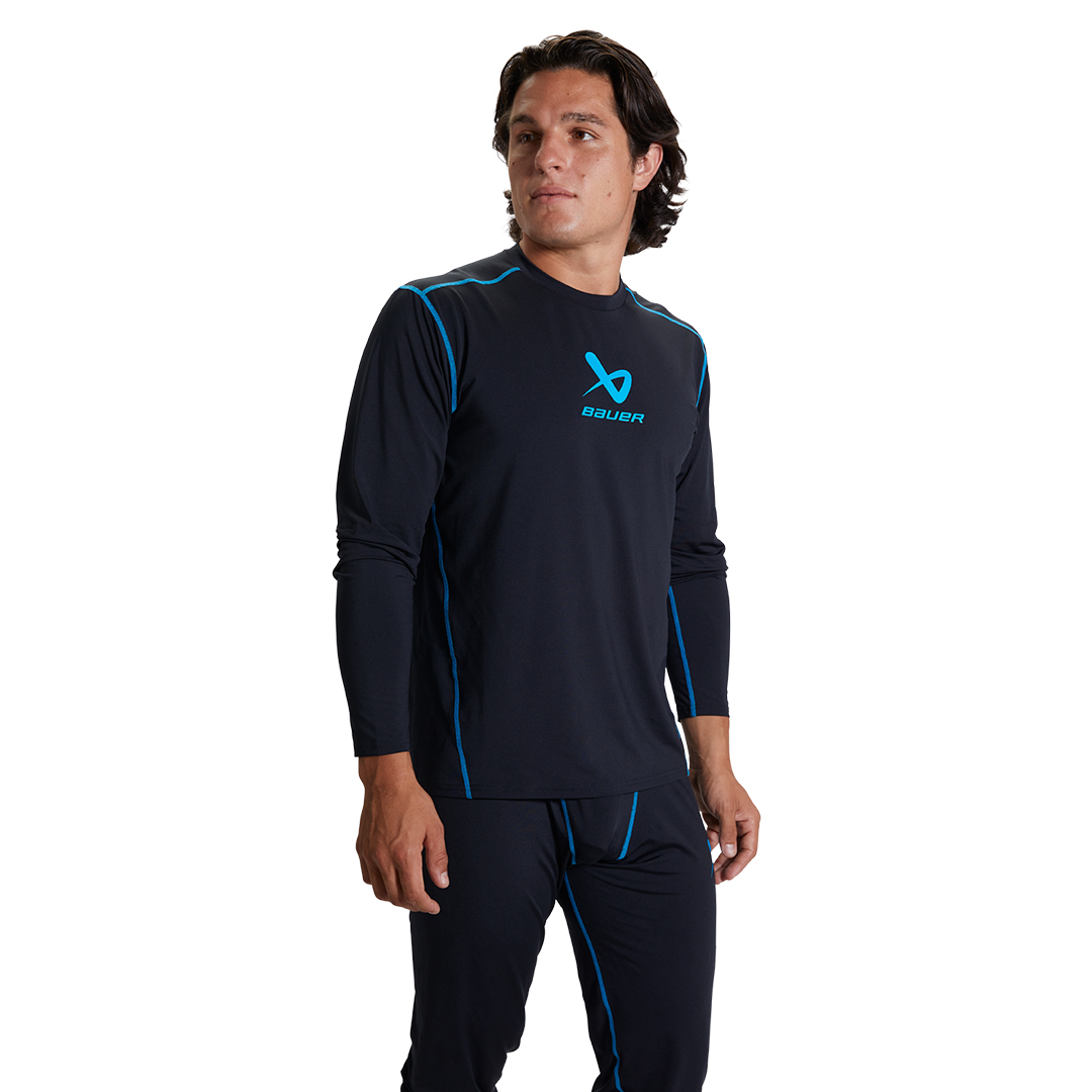 Купить Футболка компрессионная Bauer Basics BL LS Top S22 детская в Казахстане — Hockey1.kz