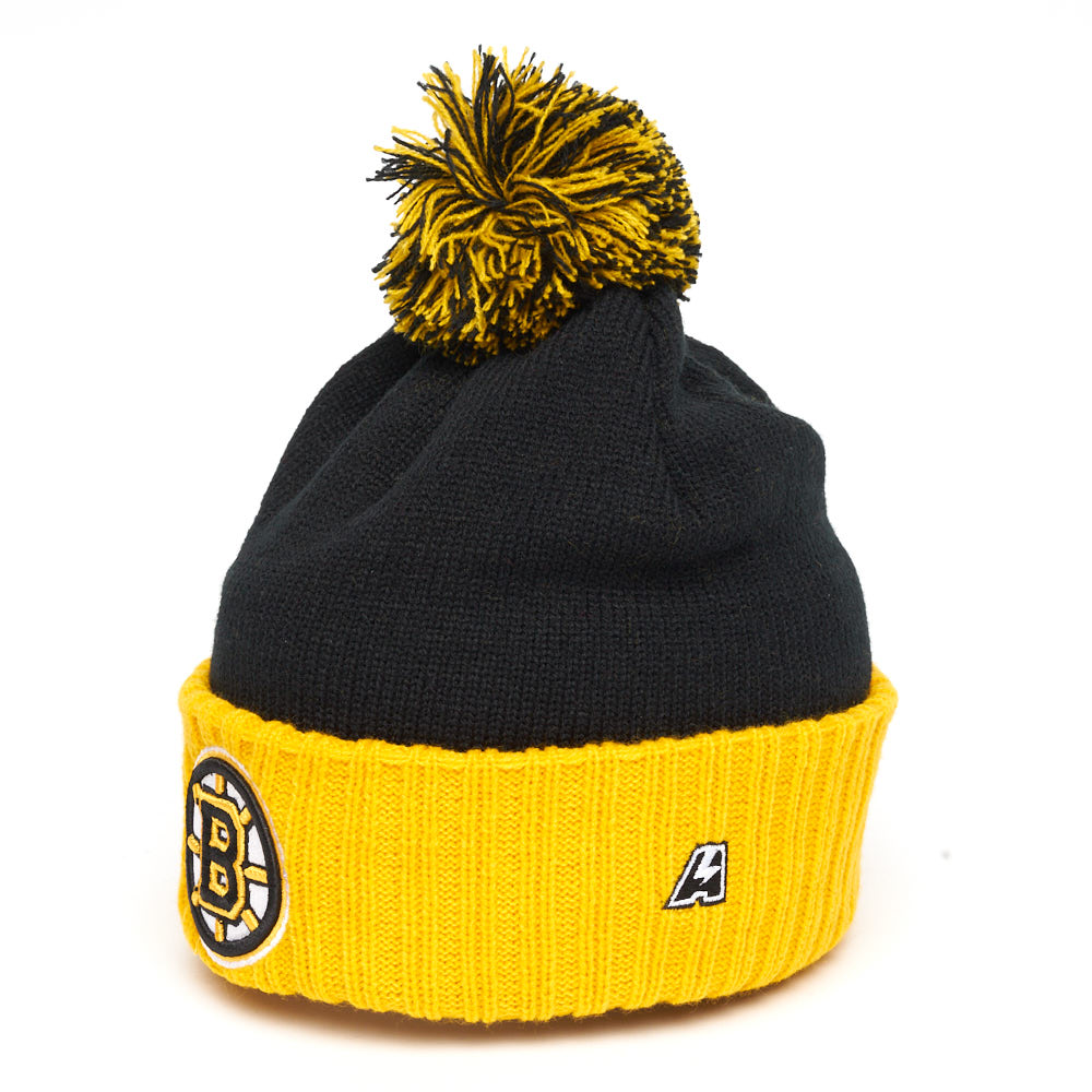 Купить Шапка "NHL Boston Bruins" №88 с помпоном с вышивкой черно-желтая в Казахстане — Hockey1.kz