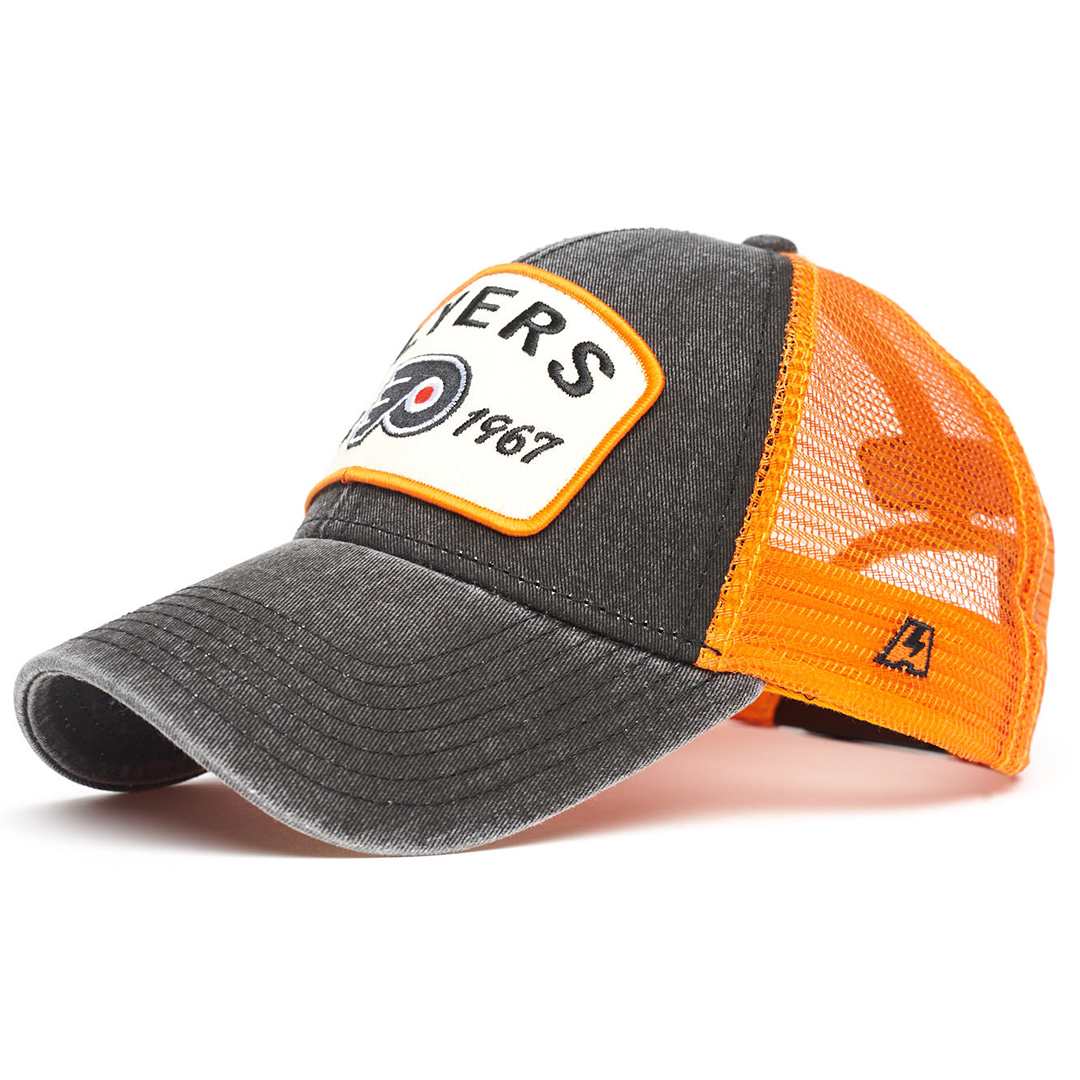 Купить Бейсболка "NHL Philadelphia Flyers Est. 1967"черно-оранжевая с сеткой 55-58 в Казахстане — Hockey1.kz