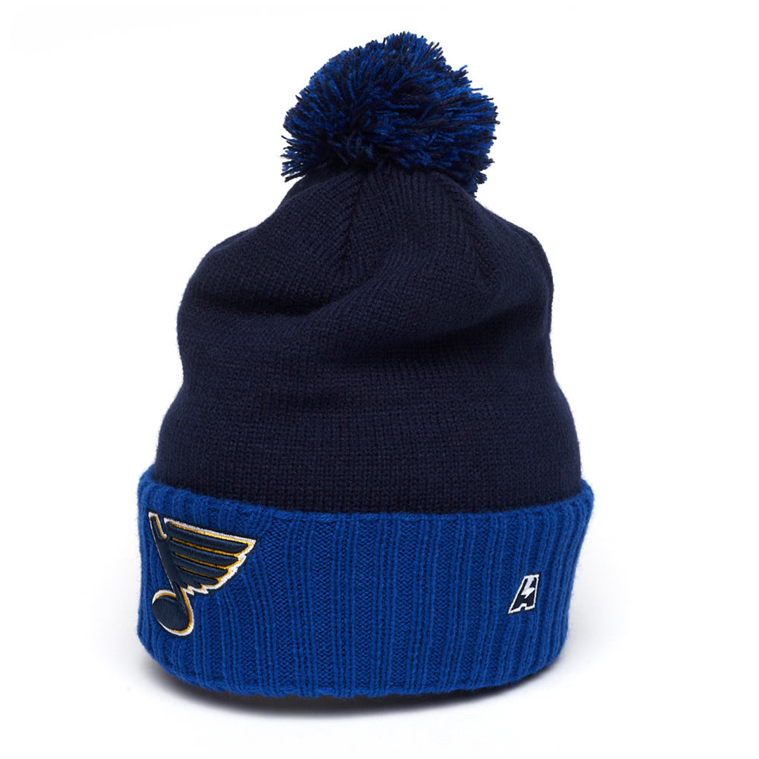 Купить Шапка "NHL Saint Louis Blues" с помпоном с вышивкой синяя в Казахстане — Hockey1.kz