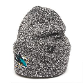 Шапка "NHL  San Jose Sharks" с отворотом серая 55-58