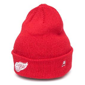 Шапка "NHL Detroit Red Wings" с отворотом красная 55-58
