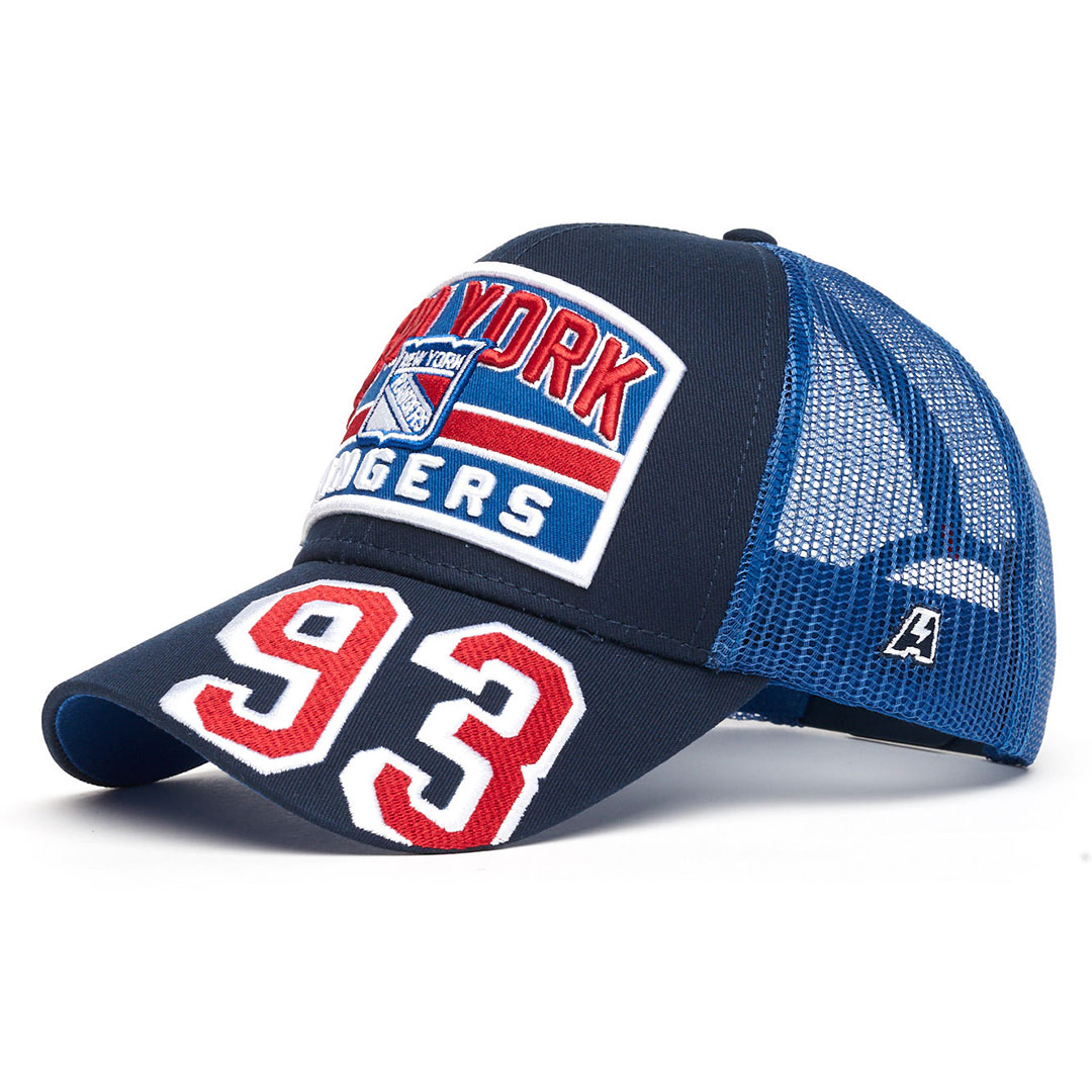 Бейсболка "NHL New York Rangers" №93 сине-голубая с сеткой 55-58