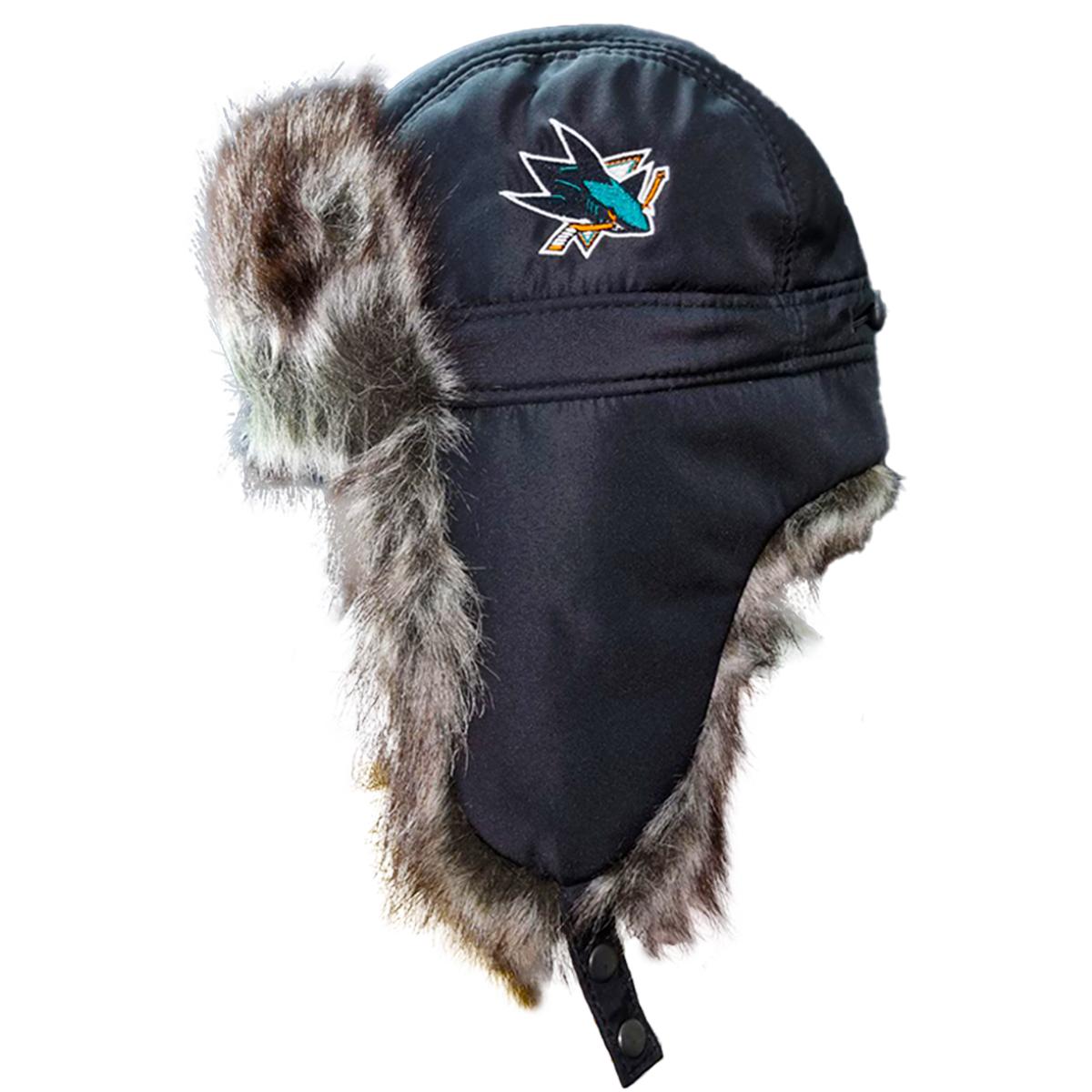 Шапка-ушанка NHL San Jose Sharks черная