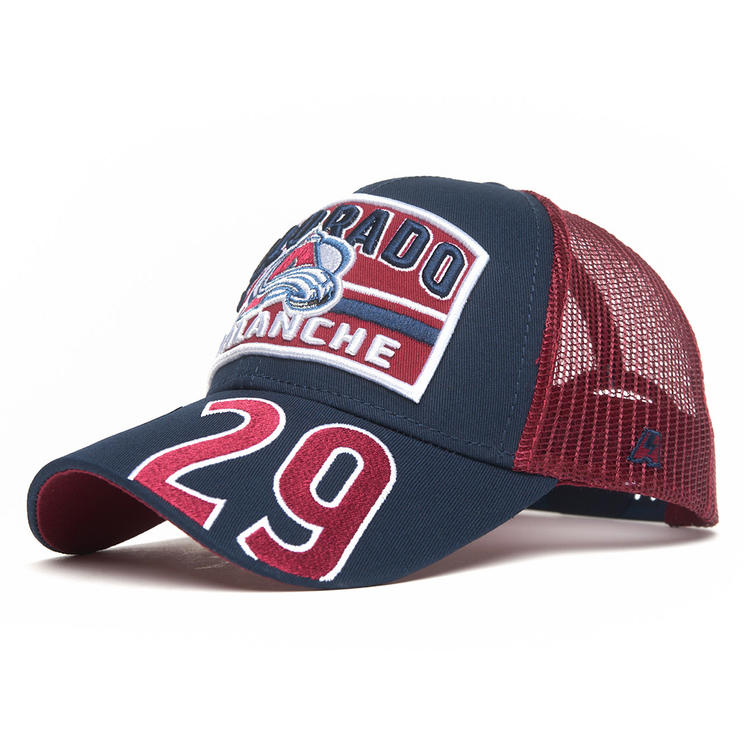 Купить Бейсболка "NHL Colorado Avalanche" №29 сине-красная с сеткой 55-58 в Казахстане — Hockey1.kz