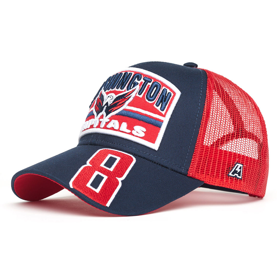 Купить Бейсболка "NHL Washington Capitals" №8 сине-красная с сеткой 55-58 в Казахстане — Hockey1.kz