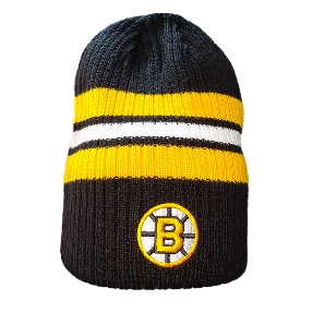 Шапка CCM Retro Cuffless Knit Boston Bruins черно-желто-белая