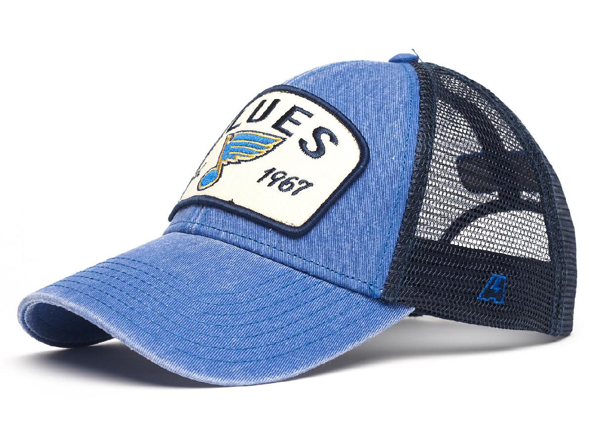 Бейсболка "NHL St.-Louis Blues Hockey Est. 1967" синяя с сеткой