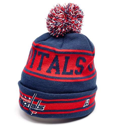 Шапка "NHL Washington Capitals" с вышивкой сине-красная (подростковая)
