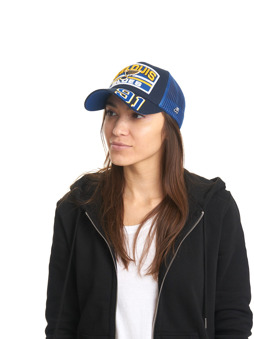 Бейсболка "NHL St.-Louis Blues" №91 сине-голубая с сеткой 55-58