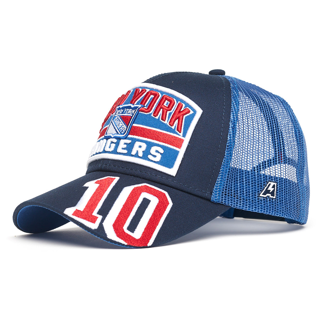 Купить Бейсболка "NHL New York Rangers" №10 сине-голубая с сеткой 55-58 в Казахстане — Hockey1.kz