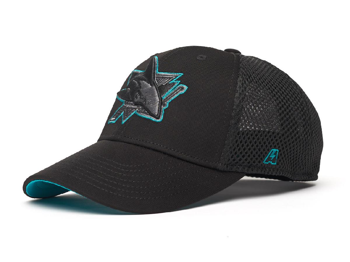 Бейсболка "NHL San Jose Sharks" черная с сеткой 52-54