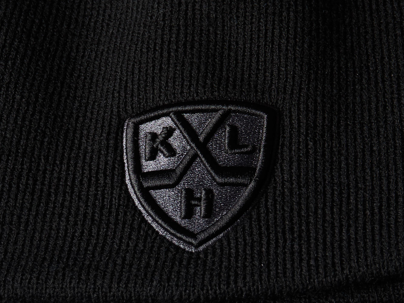 Шапка "KHL" с вышивкой черная