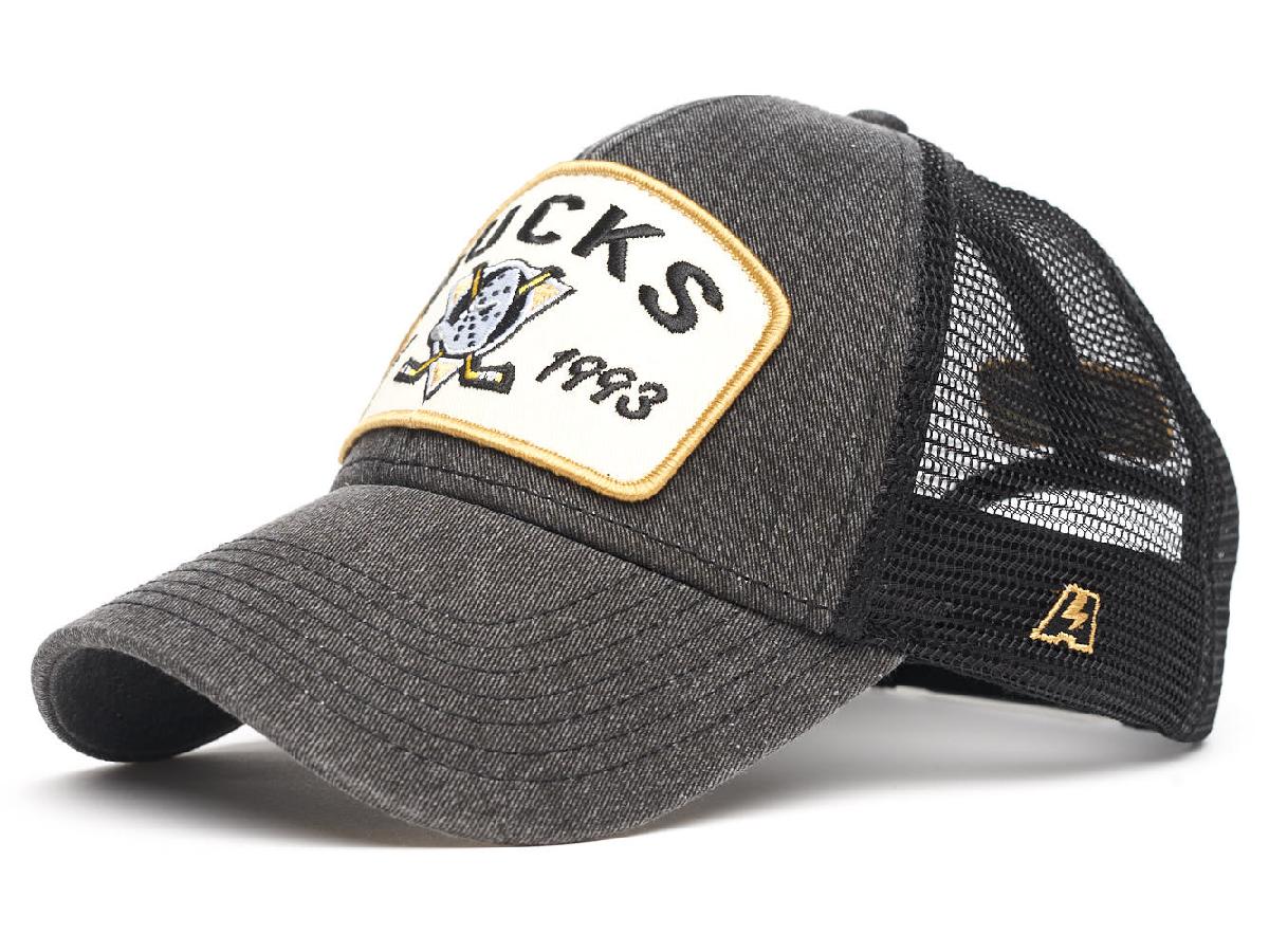 Бейсболка "NHL Anaheim Ducks Est. 1993" черная с сеткой 55-58