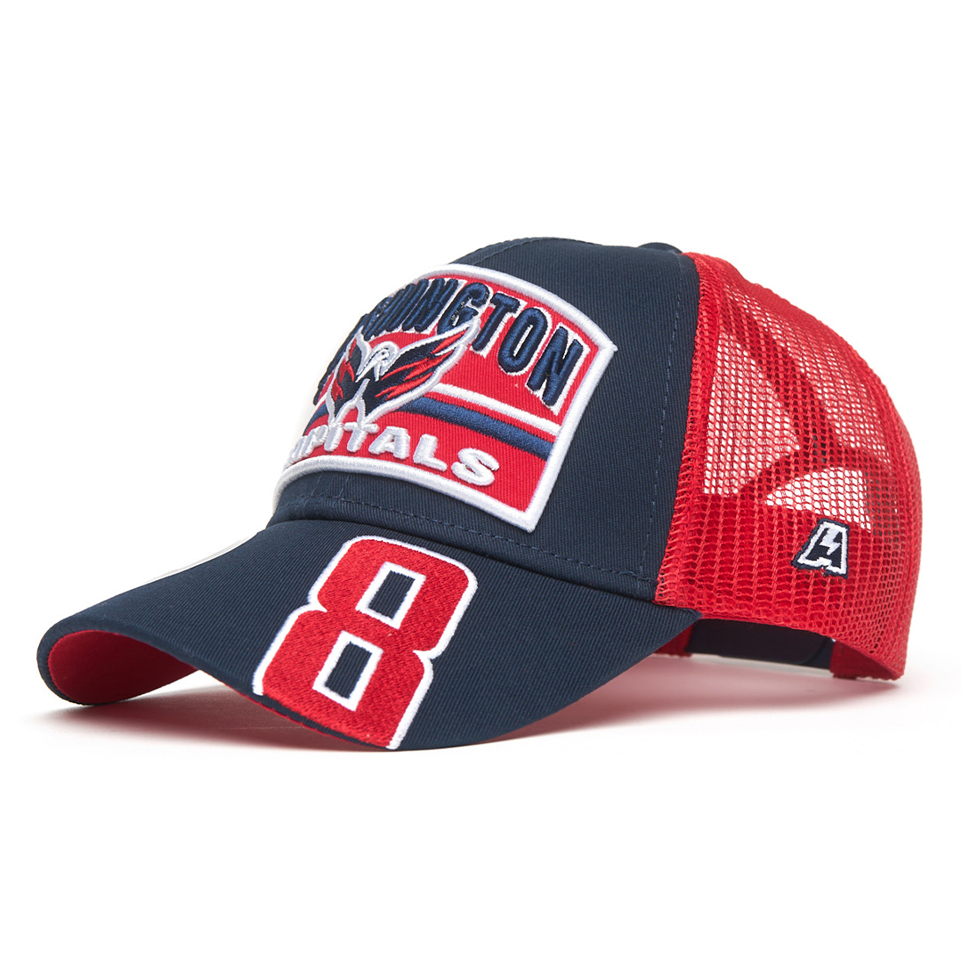 Купить Бейсболка "NHL Washington Capitals" №8 сине-красная с сеткой 52-54 в Казахстане — Hockey1.kz