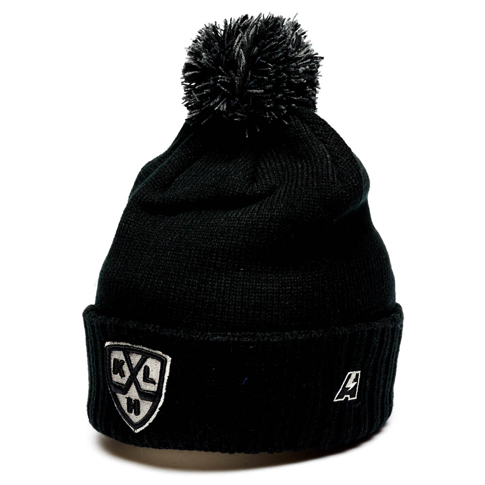 Купить Шапка "KHL" (Steel Collection) с помпоном с вышивкой черная в Казахстане — Hockey1.kz