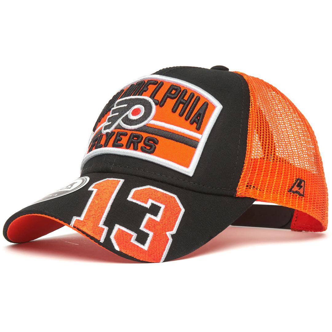 Купить Бейсболка "NHL Philadelphia Flyers"№13 черно-оранжевая с сеткой 55-58 в Казахстане — Hockey1.kz