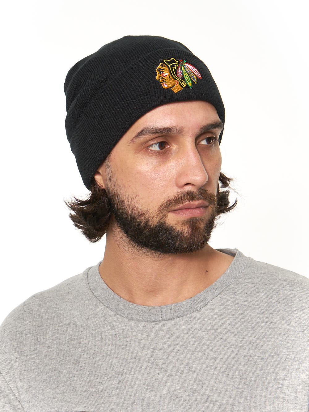 Шапка "NHL Chicago Black Hawks" с вышивкой черная