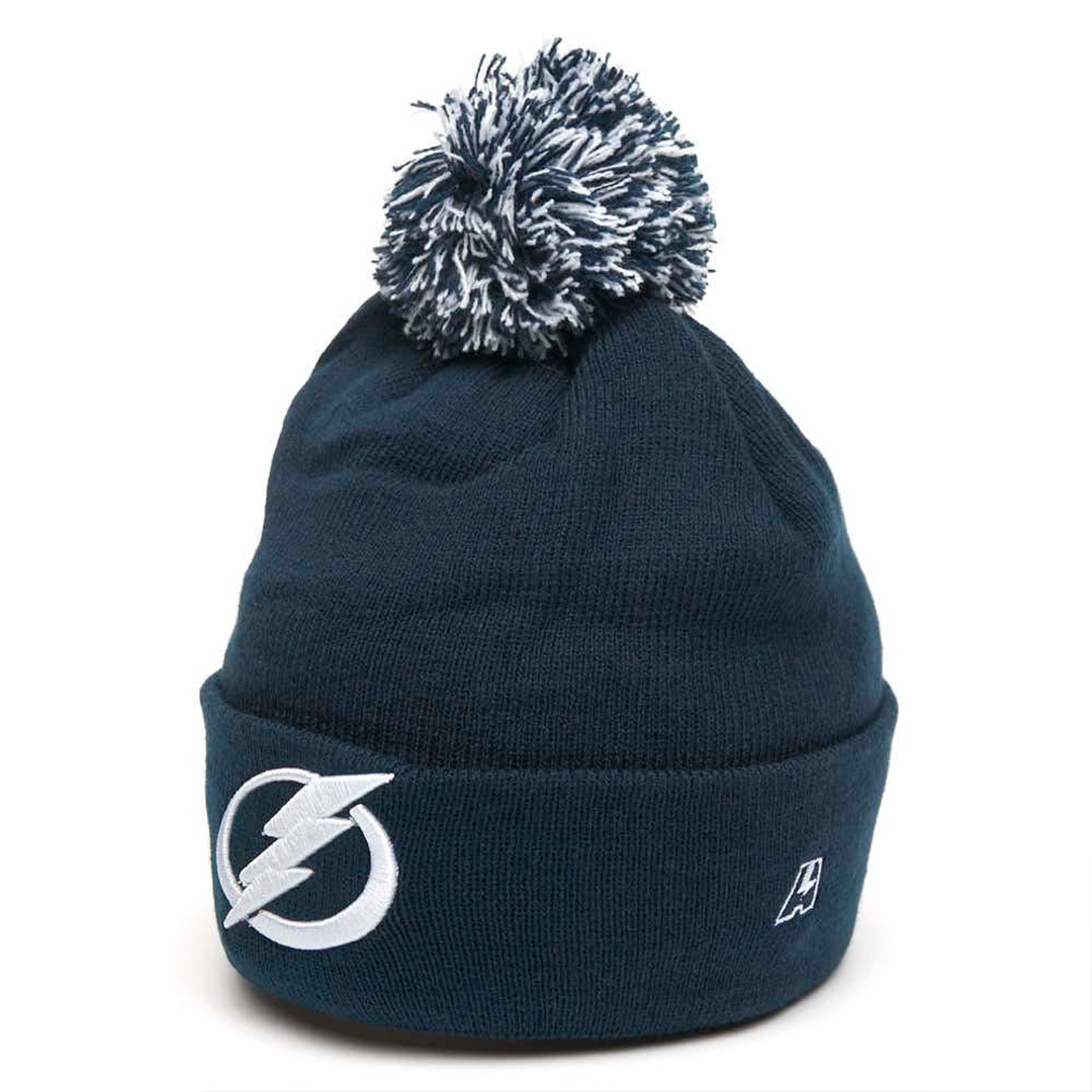 Купить Шапка "NHL Tampa Bay Lightning" с помпоном синяя 55-58 в Казахстане — Hockey1.kz