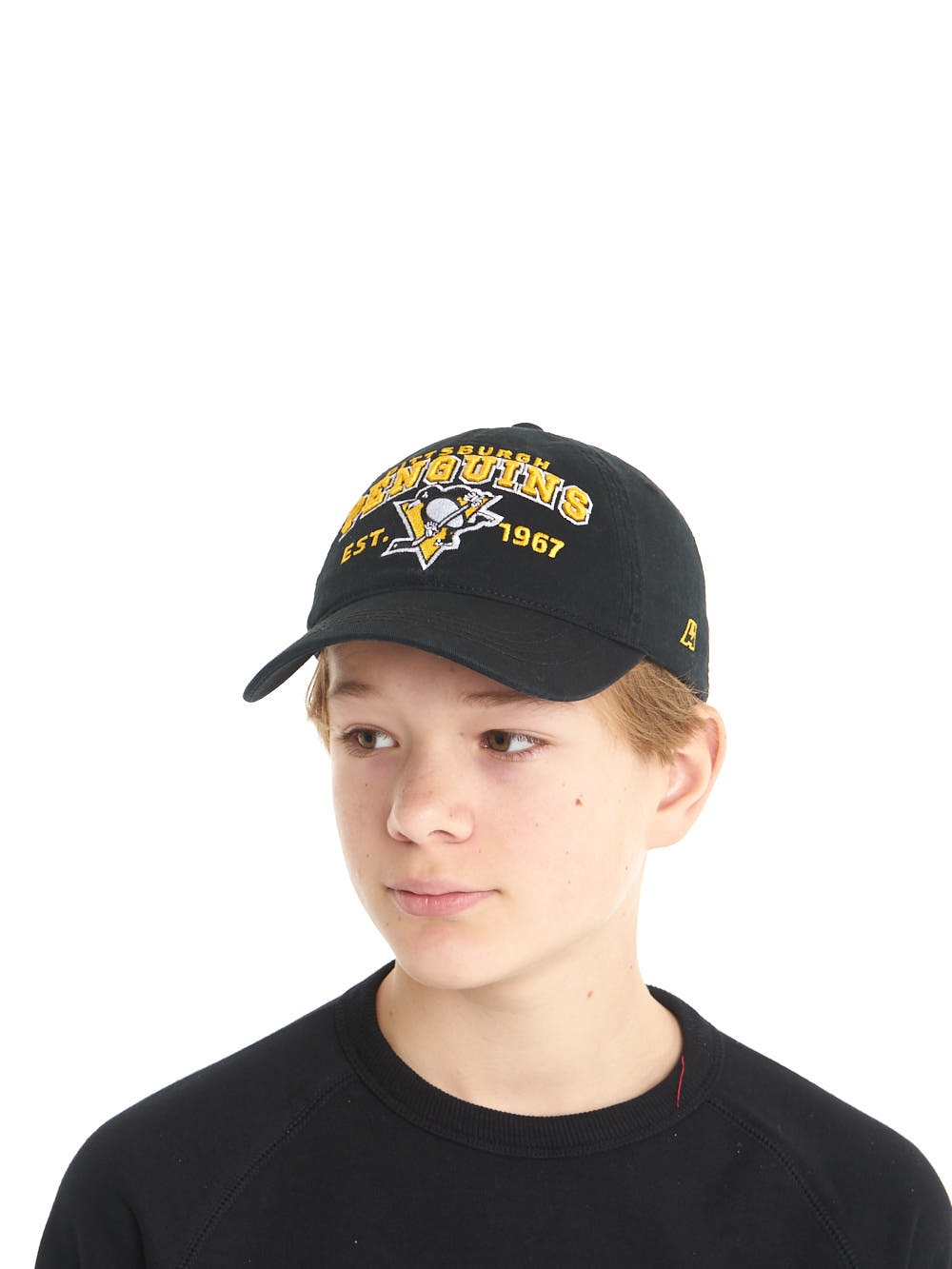 Бейсболка "NHL Pittsburgh Penguins Hockey Est. 1967" черная 52-54