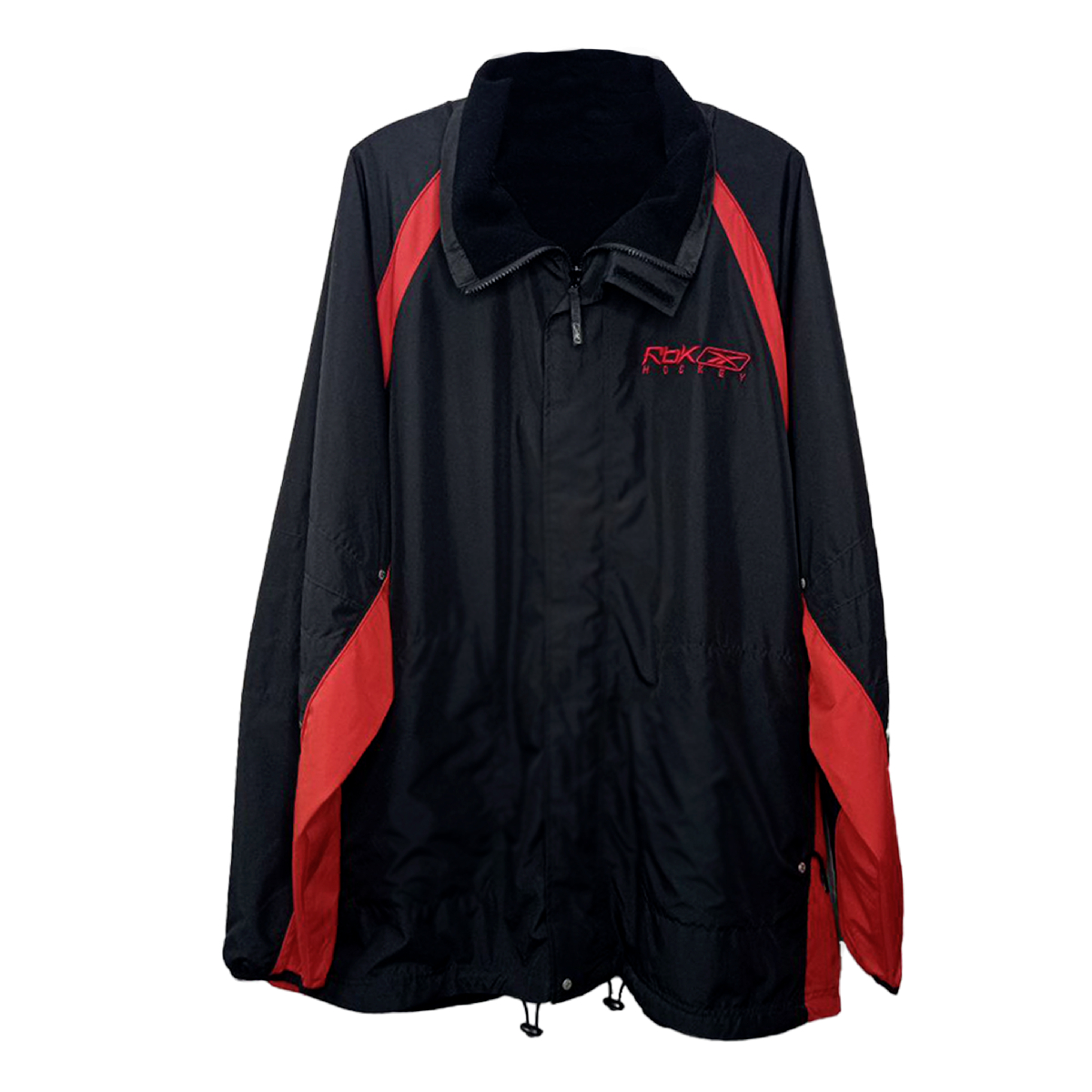 Куртка ветрозащитная на флисе Reebok Hockey черно-красная