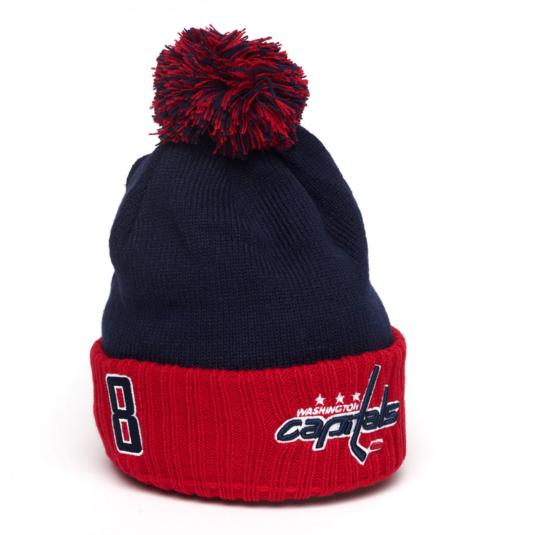 Купить Шапка "NHL Washington Capitals" №8 с помпоном с вышивкой сине-красная в Казахстане — Hockey1.kz