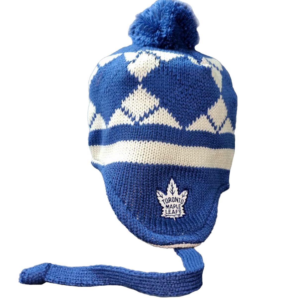 Шапка-ушанка CCM Multi Team Toronto Maple Leafs сине-белая