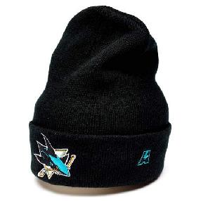 Шапка "NHL San Jose Sharks" с вышивкой черная 55-58