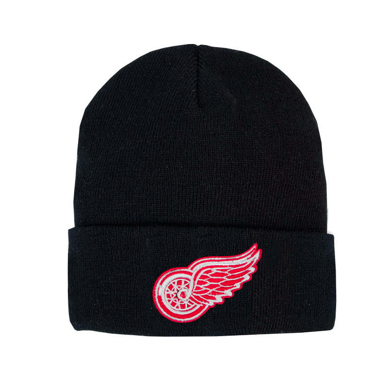 Купить Шапка "NHL Detroit Red Wings" с вышивкой черная 55-58 в Казахстане — Hockey1.kz