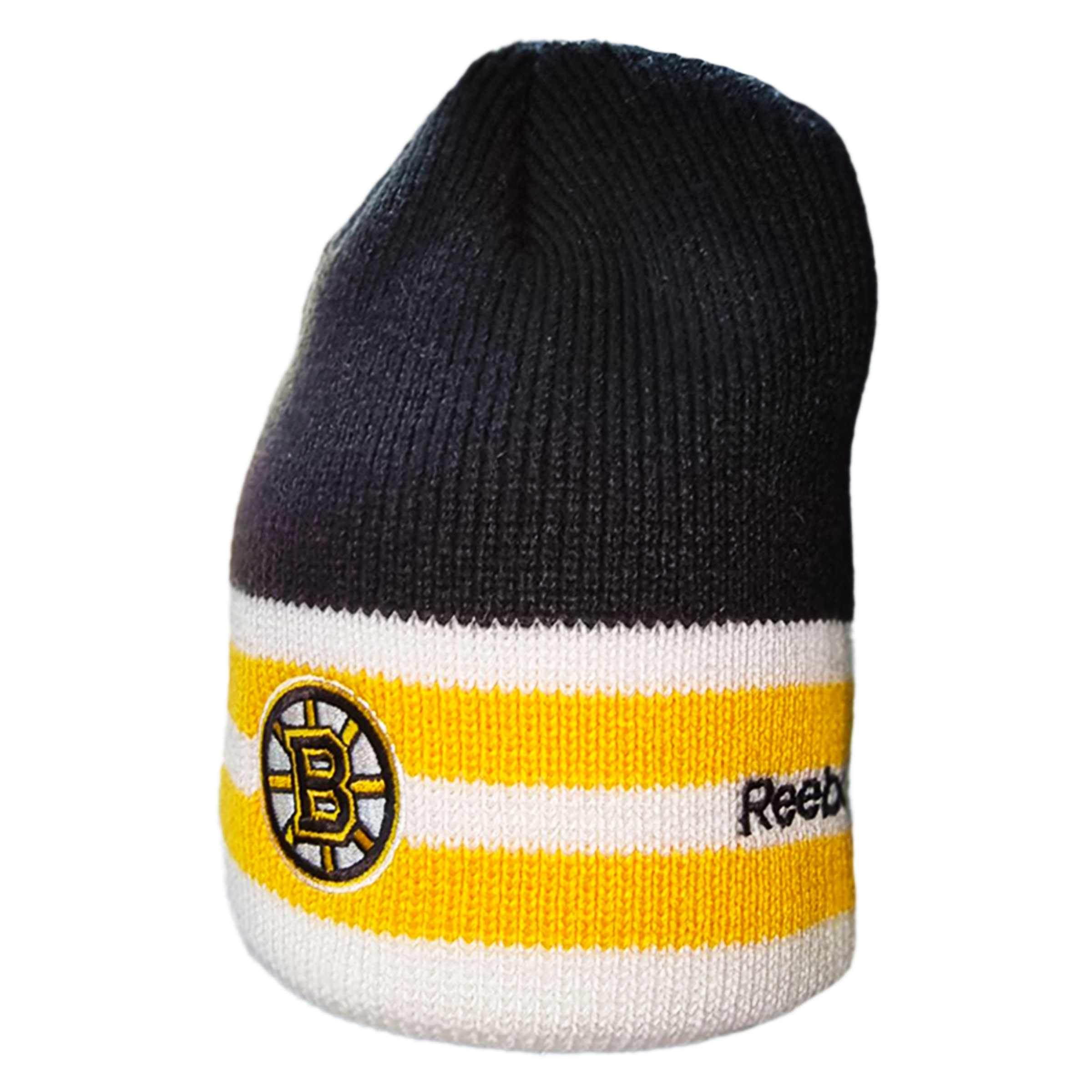Шапка Reebok Boston Bruins черно-бело-желтая