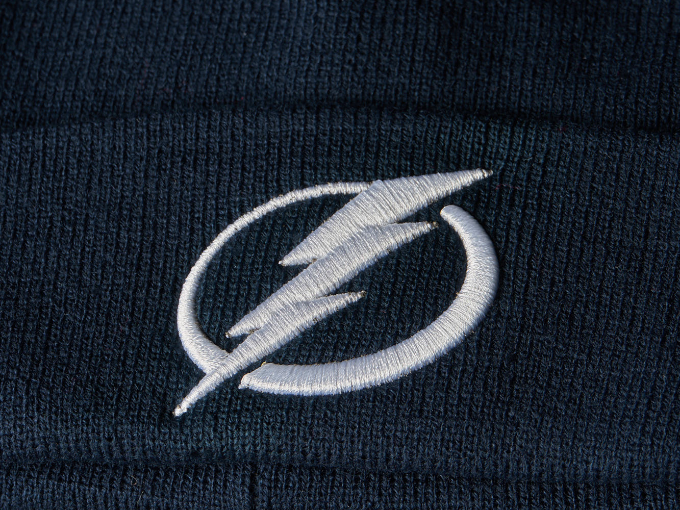 Шапка "NHL Tampa Bay Lightings" с вышивкой с отворотом синяя