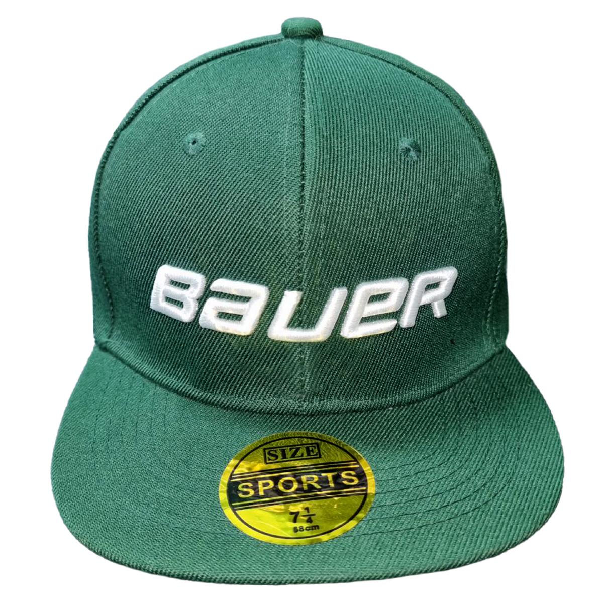 Бейсболка с логотипом Bauer с прямым козырьком зеленая