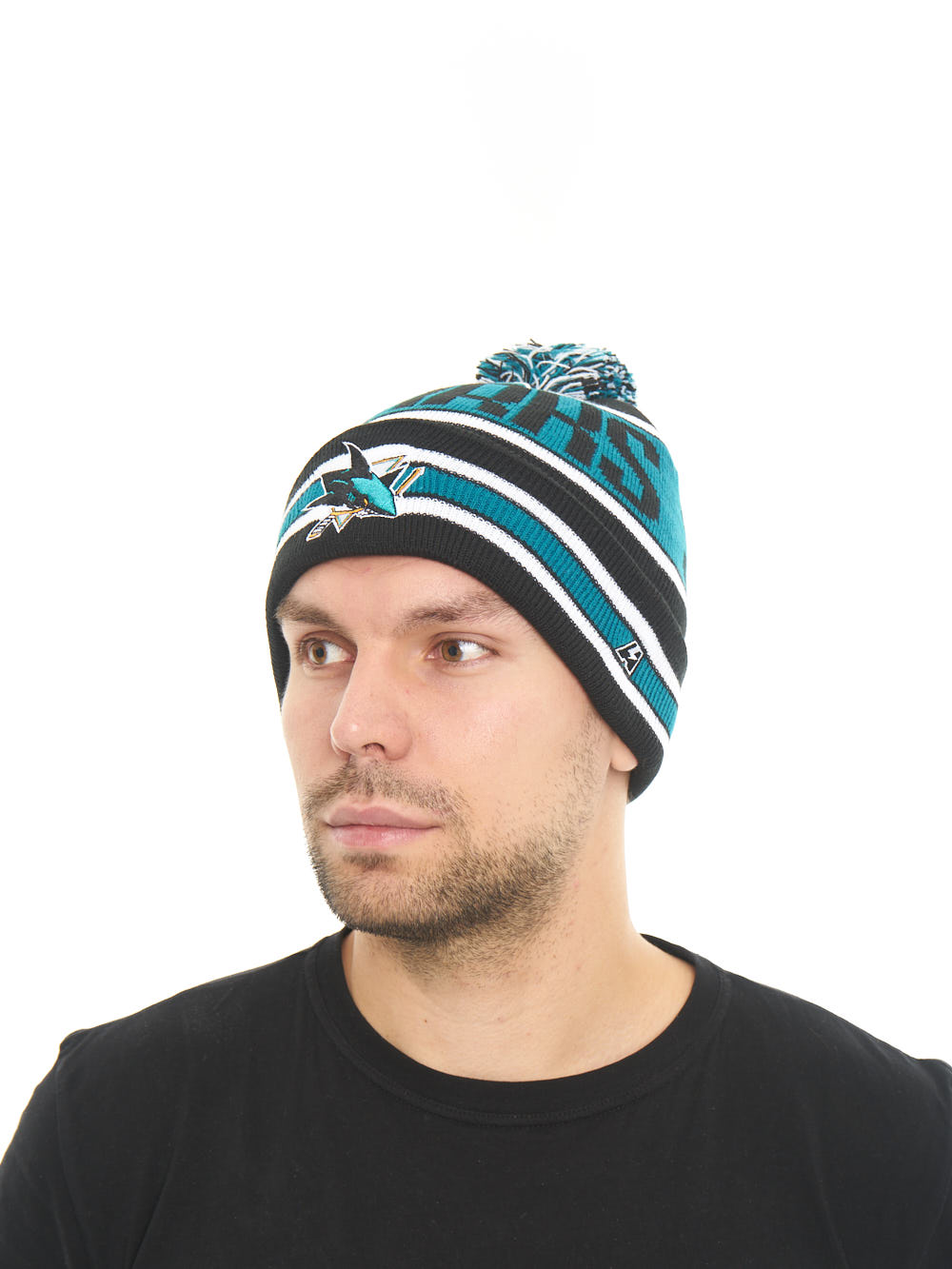 Шапка "NHL San Jose Sharks" с помпоном