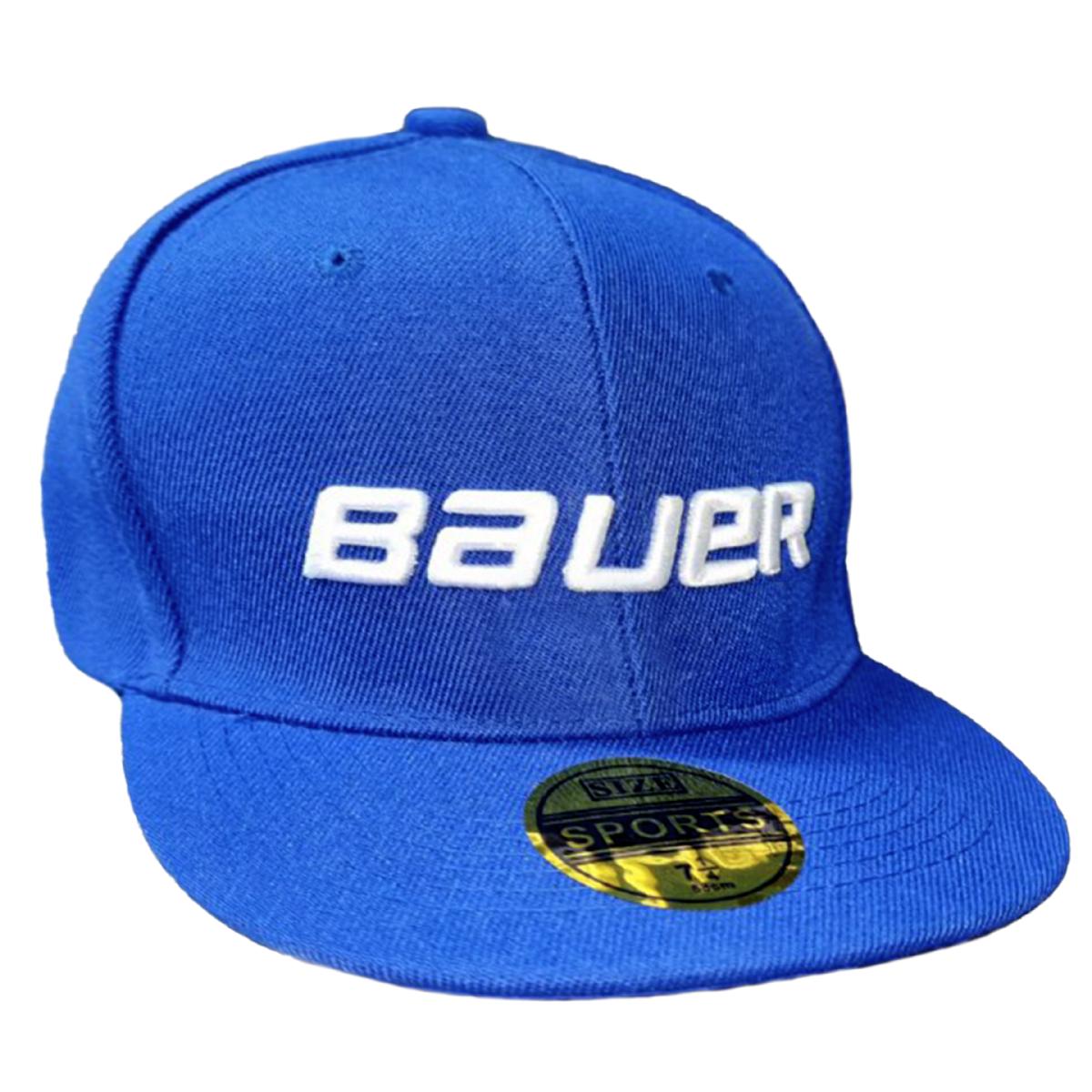 Бейсболка с логотипом Bauer с прямым козырьком синяя
