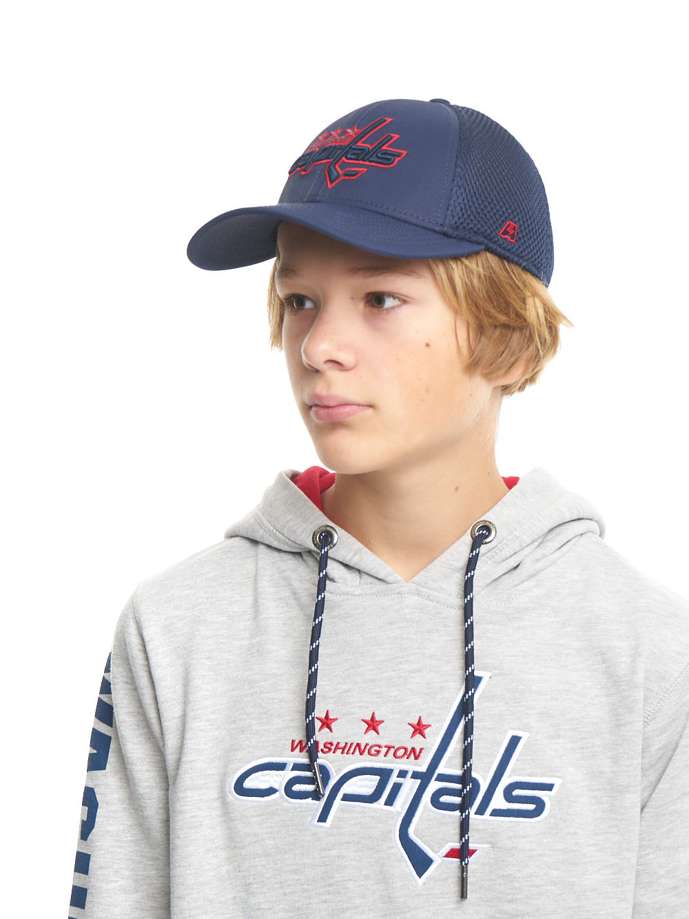 Бейсболка "NHL Washington Capitals" темно-синяя с сеткой 53-54