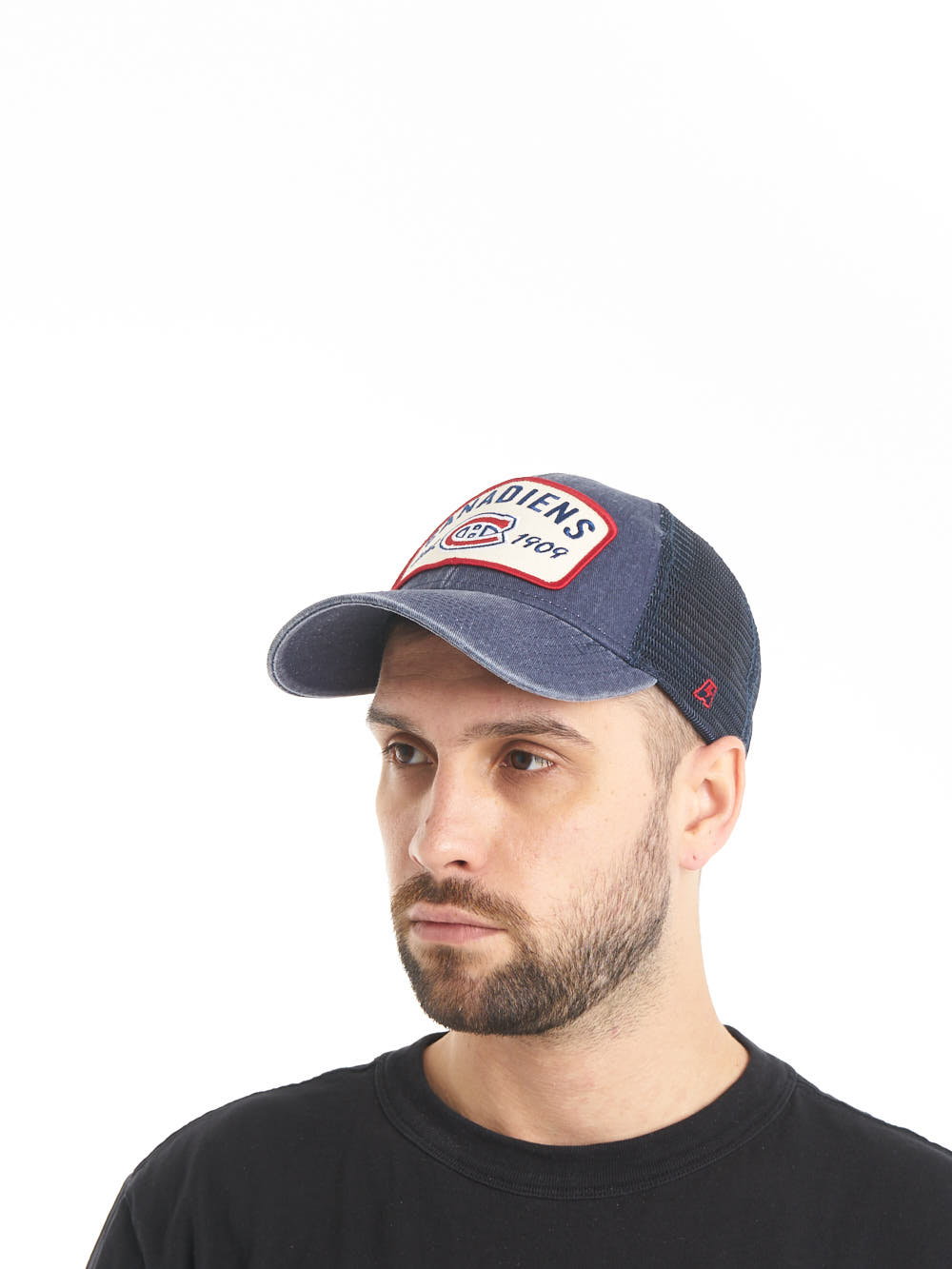 Бейсболка "NHL Montreal Canadiens Hockey Est. 1909" темно-синяя с сеткой 55-58