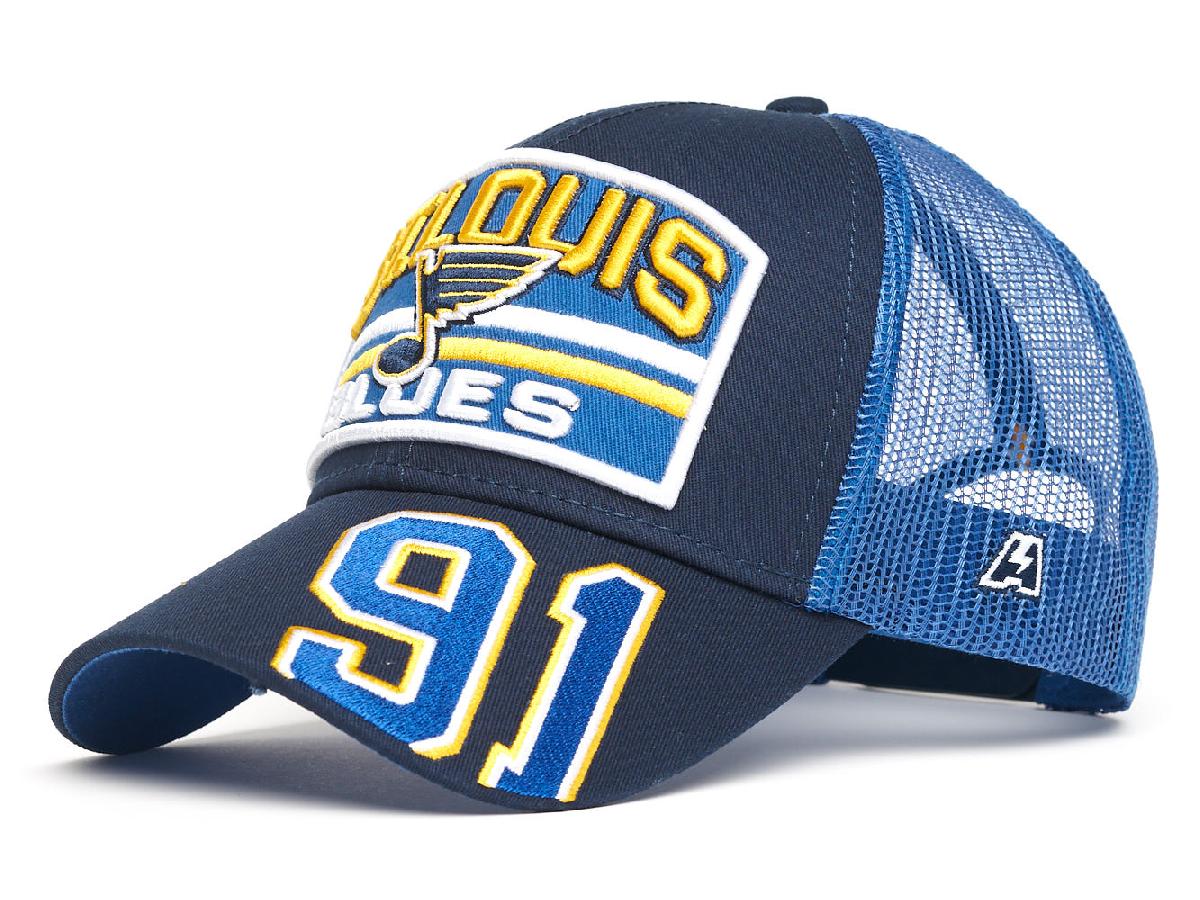 Бейсболка "NHL St.-Louis Blues" №91 сине-голубая с сеткой 55-58