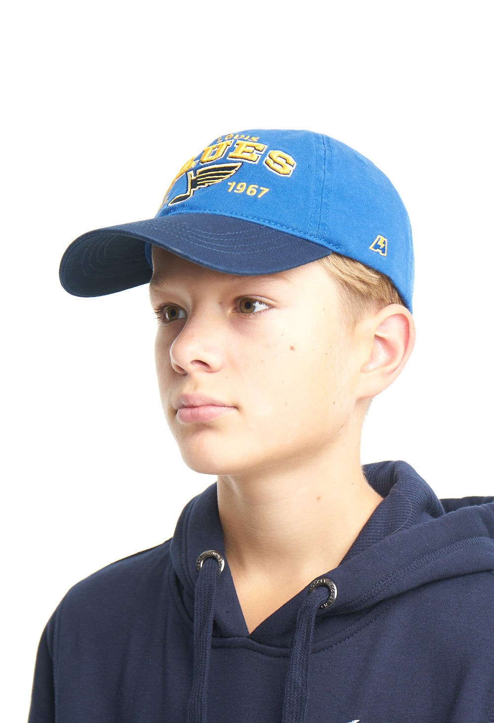 Бейсболка "NHL St.-Louis Blues Hockey Est. 1967" синяя 52-54