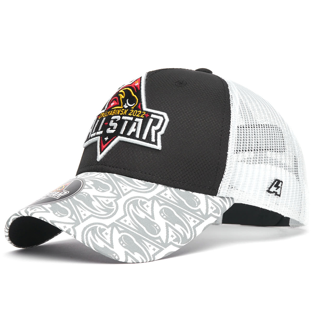 Купить Бейсболка "KHL ALL STAR 2022" черно-белая с сеткой 55-58 в Казахстане — Hockey1.kz