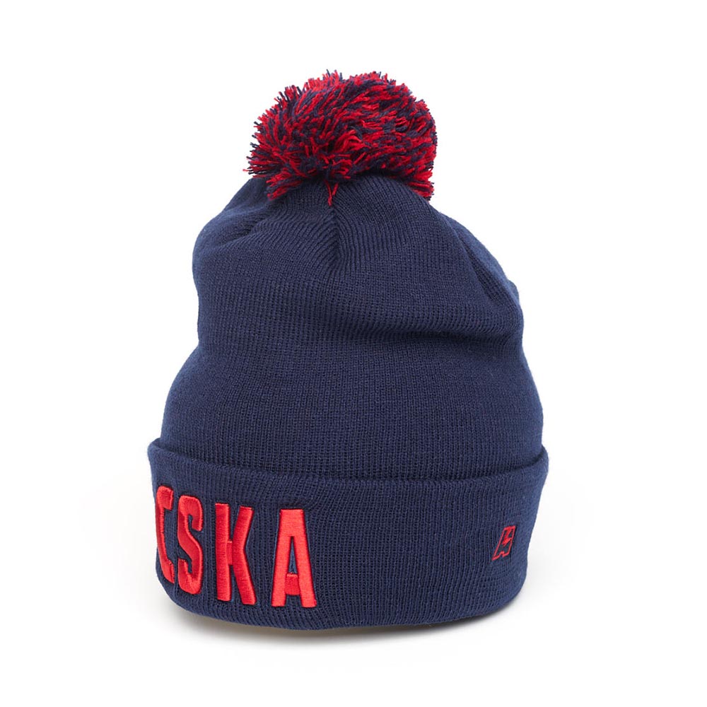 Шапка "KHL ЦСКА" с помпоном (подростковая)