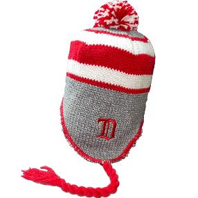 Шапка-ушанка Reebok Grey Knit Detroit Red Wings красно-бело-серая