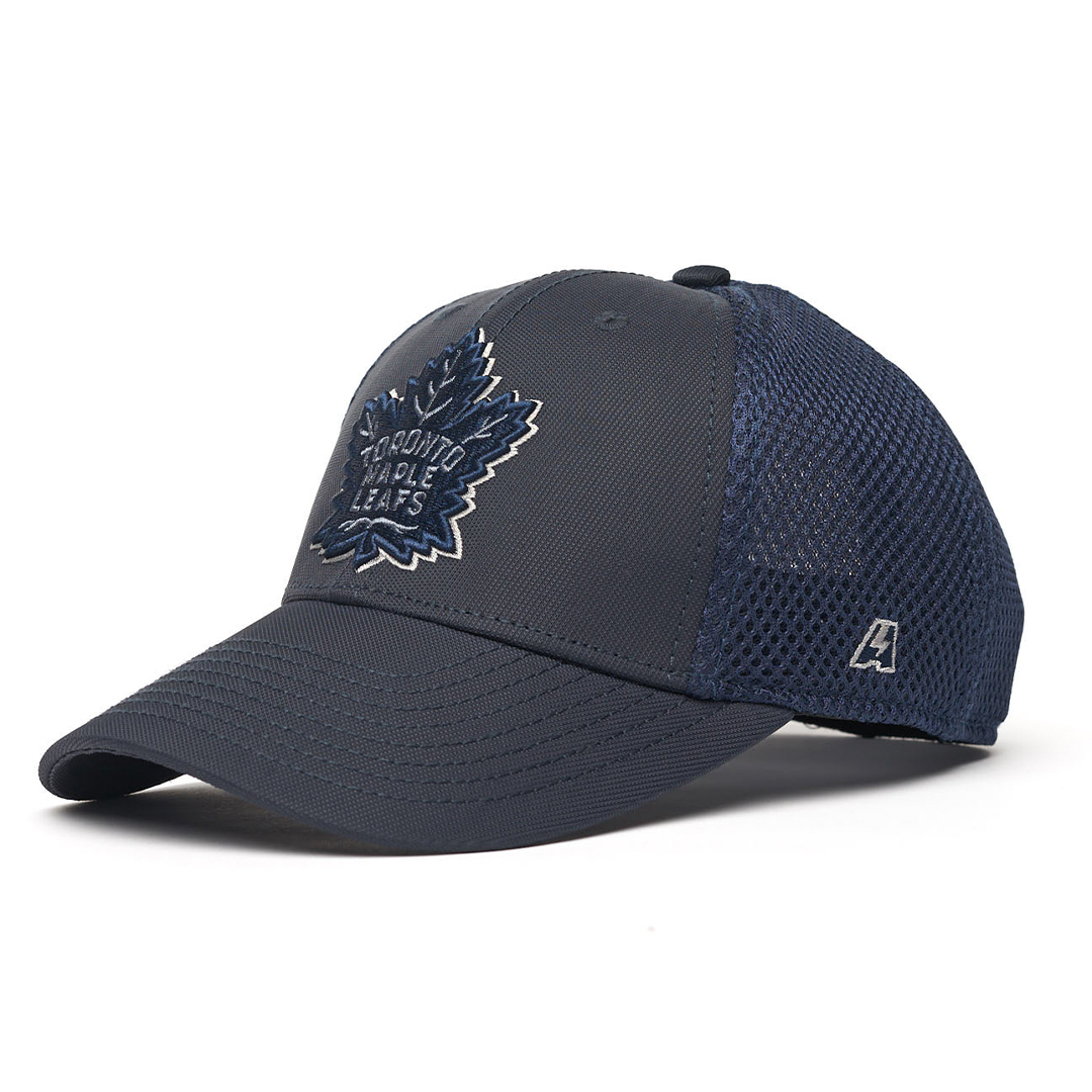 Купить Бейсболка "NHL Toronto Maple Leafs" черно-серая с сеткой 52-54 в Казахстане — Hockey1.kz