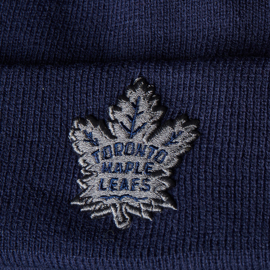 Шапка "NHL Toronto Maple Leafs" с вышивкой с отворотом синяя