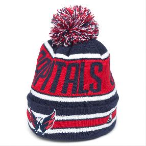 Шапка "NHL Washington Capitals" с помпоном сине-красная 55-58