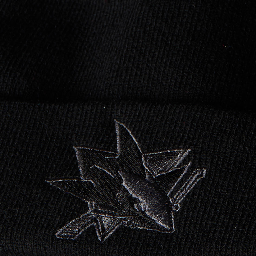 Шапка "NHL San Jose Sharks" с вышивкой с отворотом черная