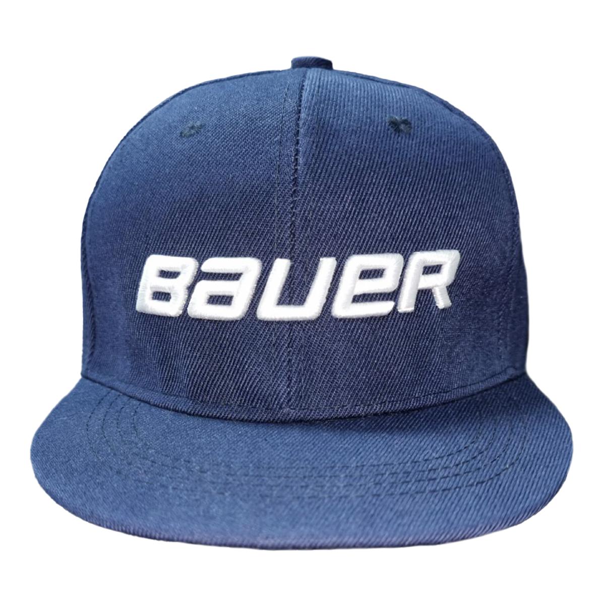 Купить Бейсболка с логотипом Bauer с прямым козырьком темно-синяя в Казахстане — Hockey1.kz