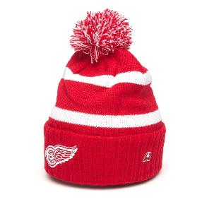Шапка "NHL Detroit Red Wings" с помпоном красная 55-58