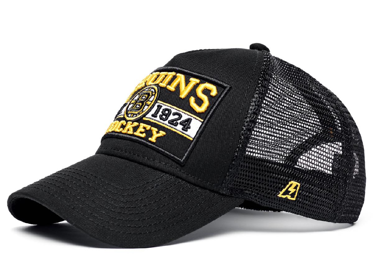 Бейсболка "NHL Boston Bruins Hockey Est. 1924" черная с сеткой
