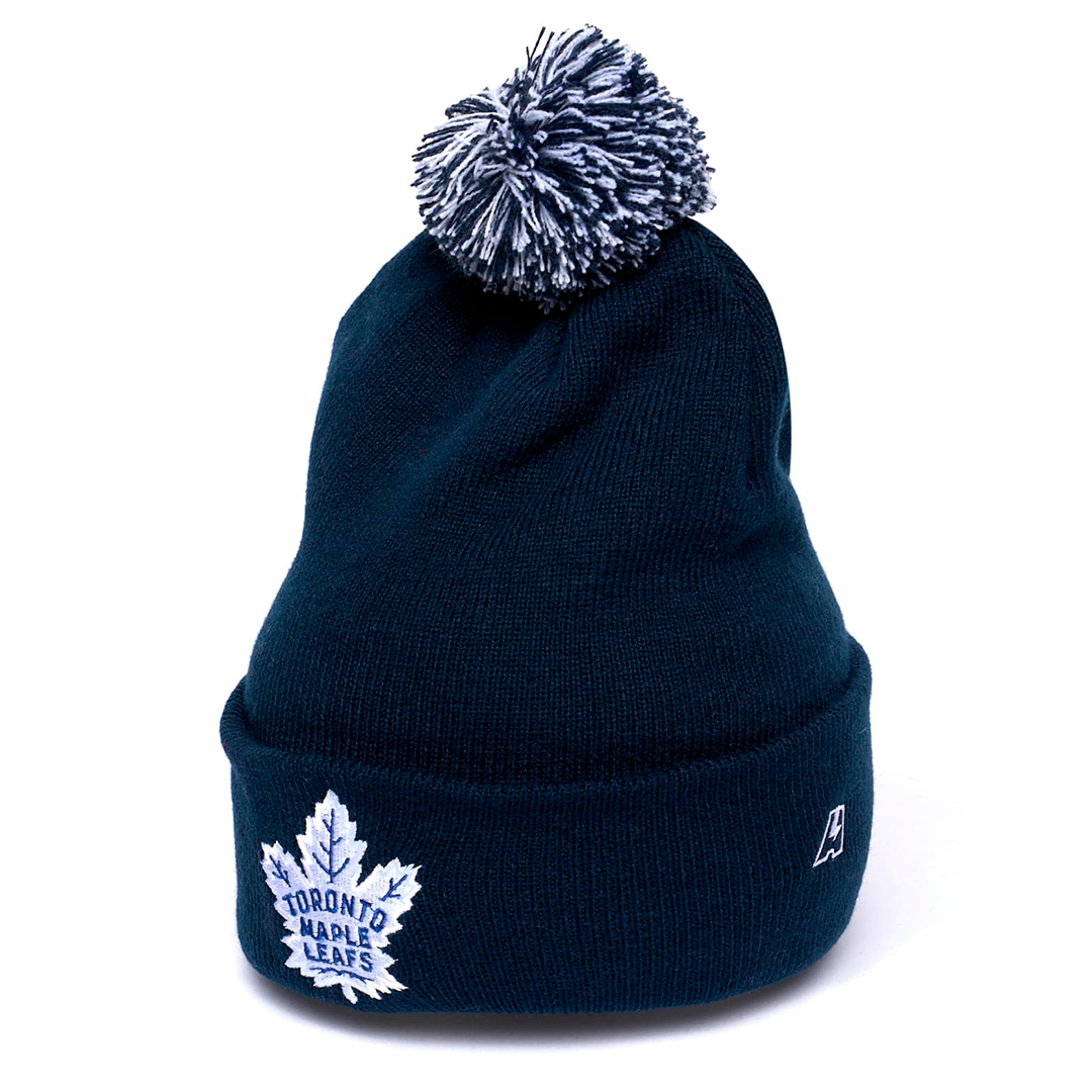 Купить Шапка "NHL Toronto Maple Leafs" с помпоном темно-синяя 55-58 в Казахстане — Hockey1.kz