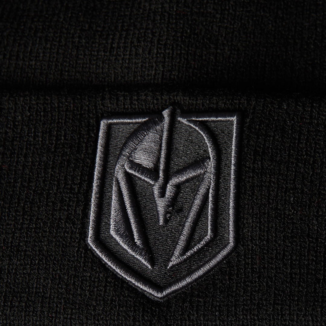 Шапка "NHL Vegas Golden Knights" с вышивкой с отворотом черная